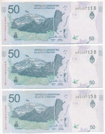 Argentína DN (2018-2020.) 50P (3x) Sorszámkövető és Közeli Sorszám T:UNC Argentina ND (2018-2020.) 50 Pesos (3x) Consecu - Unclassified