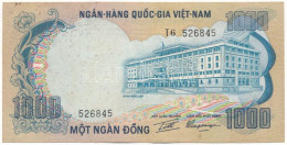 Dél-Vietnám DN (1972.) 1000D T:XF Hajtatlan, Sarokhajlások, Folt South Vietnam ND (1972.) 1000 Dong C:XF Unfolded With C - Ohne Zuordnung