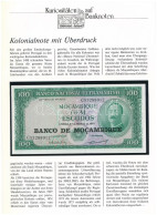 Mozambik 1976. 100E Fekete "BANCO DE MOCAMBIQUE" Felülbélyegzéssel, Német Nyelvű Leírással T:UNC Mozambique 1976. 100 Es - Unclassified