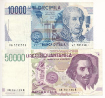 Olaszország 1984. 10.000L + 1992. 50.000L T:F Italy 1984. 10.000 Lire + 1992. 50.000 Lire C:F - Non Classés