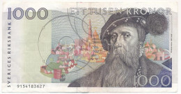 Svédország 1989. 1000Kr "9154183627" T:F Kis Beszakadás, De Erős Papír Sweden 1989. 1000 Kronor "9154183627" C:F Small T - Sin Clasificación