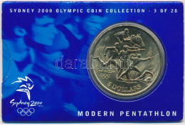 Ausztrália 2000. 5D Al-bronz "Sydneyi Olimpia 2000 - Öttusa" Karton Díszlapon T:BU  Australia 2000. 5 Dollars Al-Bronze  - Ohne Zuordnung