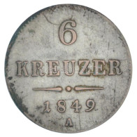 Ausztria 1849A 6kr Ag T:VF Patina Austria 1849A 6 Kreuzer Ag C:VF Patina Krause KM#2200 - Non Classificati