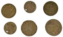 Vegyes: 6db-os Gyenge állapotú Ag érmetétel T:F,VG Patina Mixed: 6pcs Ag Coin Lot In Weak Condition C:F,VG Patina - Non Classés