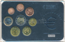 Finnország 2001-2005. 1c-2E (8xklf) Forgalmi összeállítás Műanyag Dísztokban T:UNC,AU  Finland 2001-2005. 1 Cent - 2 Eur - Ohne Zuordnung