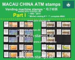 Macau Macao China ATM Stamps Part I * 1993-2014 MNH * Klussendorf Nagler Frama CVP Automatenmarken - Vignette [ATM]