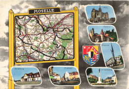 FRANCE - Moselle - Carte Multivue - Villes - Colorisé - Carte Postale Ancienne - Otros & Sin Clasificación