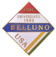 Amerikai Egyesült Államok 1985. "Kobe Universiade 1985 Belluno USA" Zománcozott, Aranyozott Fém Jelvény (25x25mm) T:UNC  - Ohne Zuordnung