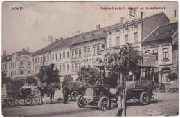 T2/T3 1909 Arad, Szabadság Tér, Autóbusz üzletek Reklámjaival, Szappan és Gyertyagyár, Rozsnyay Gyógyszertár. Pichler Sá - Non Classés