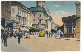 T2/T3 1918 Arad, Andrássy Tér, Emeletes Autóbusz, Neumann M. Ruhatelepe, Központi Divatárúház, Fehér Kereszt Szálloda. K - Non Classificati