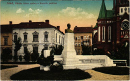 T2/T3 1917 Arad, Fábián Gábor Szobor A Kossuth Parkban. Vasúti Levelezőlapárúsítás 14 Sz. -1916. / Statue, Park - Non Classificati