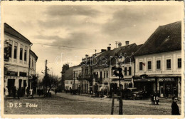 * T2/T3 1941 Dés, Dej; Fő Tér, Weisz K., Szigeti J. üzlete, Teherautó / Main Square, Shops, Truck - Non Classificati