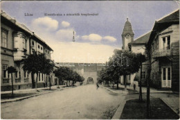 ** T2/T3 Lőcse, Levoca; Kossuth Utca A Minoriták Templomával. Braun Fülöp Kiadása / Street View, Church (fl) - Ohne Zuordnung