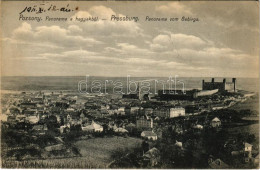 T2/T3 1911 Pozsony, Pressburg, Bratislava; Panorama A Hegyekből / Panorama Vom Gebirge / General View From Mountains - Non Classés