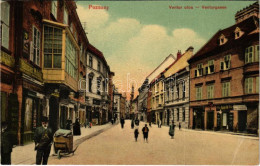 T3 1908 Pozsony, Pressburg, Bratislava; Ventur Utca, Hauser Mihály, Bader M. üzlete / Venturgasse / Street View, Shops ( - Non Classés