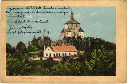 T3 1914 Selmecbánya, Schemnitz, Banská Stiavnica; Leányvár A Kálváriával. Grohmann Kiadása / Castle, Calvary (kopott Sar - Non Classificati