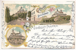 T3 1900 Fraknó, Forchtenstein; Schloss Forchtenstein / Fraknó Vára. Samuel Schön Kiadása / Castle. Art Nouveau, Floral,  - Unclassified