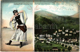 T2/T3 1910 Savanyúkút, Sauerbrunn; Gyógyfürdő, Folklór / Curbad / Spa, Folklore. M. Stelzmüller. Art Nouveau - Non Classés