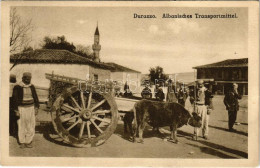 T2 1917 Durres, Durazzo; Albanisches Transportmittel / Albán Szállítási Mód / Albanian Folklore, Ox Cart - Unclassified