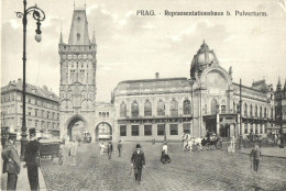 ** T1 Praha, Prag; Repraesentationshaus Bei Pulverturm / Tower, Square, Town Hall. Montage Postcard - Ohne Zuordnung