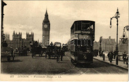 ** T2 London, Westminster Bridge, Double-decker Tram / Emeletes Villamos A Westminster Hídon - Unclassified