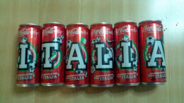 Lattina Italia - Coca Cola - 330 Ml. - Italia Europei 2012 6 Pz. Serie Completa - Blikken