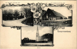 ** T1/T2 Kronprinzenkoog, Kirche, Der Heinrich Aye'sche Und Der Schönermark'sche Hof / Church, Villas. Art Nouveau, Flor - Non Classés