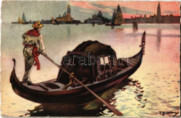 * T2/T3 1929 Venezia, Venice; La Gondola, A. Scrocchi 4338-5 (EK) - Ohne Zuordnung