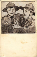 ** T2/T3 Kiadja A Magyar Cserkészszövetség Kiadóvállalata / Hungarian Scout Art Postcard S: Márton L. (EK) - Non Classés