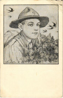 T3 1926 Kiadja A Magyar Cserkészszövetség Kiadóvállalata / Hungarian Scout Art Postcard S: Márton L. (EB) - Non Classificati