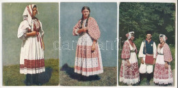 3 Db Horvát Népviseletes Képeslap / 3 Croatian Folklore Postcards - Unclassified