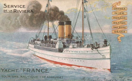 * T1/T2 Yacht 'France' Service De La Riviera, French Steamship - Unclassified