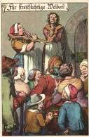 ** T1/T2 Für Streitsüchtige Weiber / For Quarrelsome Wives, Women's Punishment, E. Nister Litho - Ohne Zuordnung