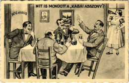 T2/T3 1940 "Mit Is Mondott A Kabai Asszony?" Kocsma, Belső, Humoros Részeges Lap (EB) - Ohne Zuordnung