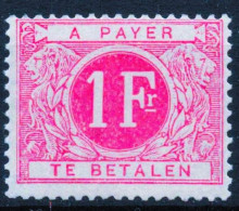 Timbres - Belgique - 1895 - Timbres Taxe - COB TX 10** - 1F Rose - Cote 73 - Timbres