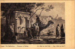 * T2/T3 Kút Galileában. "Múlt és Jövő" Képeslapok - Judaika / Brunnen In Galilea. Judaica Art Postcard S: Cassas (EK) - Unclassified