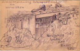 T2/T3 1915 Sommerwohnung Zu Vermieten! Schrapnellsicher! Feldpostkorrespondenzkarte / Első Világháborús Osztrák-magyar K - Unclassified