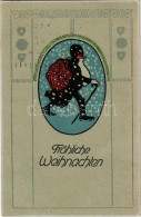 T2 Fröhliche Weihnachten / Boldog Karácsonyt! Mikulás Szecessziós Művészlap / Christmas Greeting, Art Nouveau Saint Nich - Non Classés