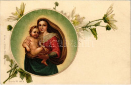 ** T1 Jézus és Mária / Jesus And Mary. Wezel & Naumann Serie 20. No. 4. Floral, Litho - Sin Clasificación