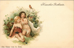 ** T2 Künstler-Postkarte "Die Sinne" Von A. Zick. Litho - Zonder Classificatie