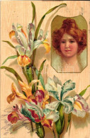 T2 Portrait Of A Lady, Flowers, Litho - Ohne Zuordnung