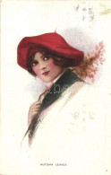 T2 Autumn Leaves, Lady With Red Hat, The Carlton Publishing Co., Series No. 639/5. S: E.C. Brisley - Non Classificati