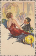 T2 Fancy Couple, Italian Art Postcard, CCM No. 2458 - Sin Clasificación