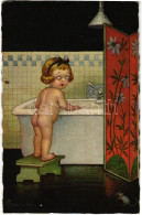 * T2 Italian Art Postcard, Bathing Girl With Peeping Mouse. 1900-4. S: Colombo - Sin Clasificación