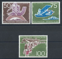 Polynésie PA N°89/91** (MNH) 1974 - Un Demi-siècle D'aviation à Tahiti - Neufs