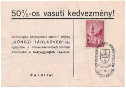 * T2/T3 1947 Pestszenterzsébet Versenyképes újjáépítési Kiállítás, Gönczi Táblaüveg Reklám + So. Stpl. (non PC) (fa) - Unclassified