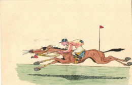 ** T1/T2 Jockey, Humour; Hand Tinted Postcard H. H. I. W. Nr. 493. - Non Classés