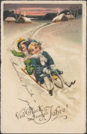T2 New Year, Sleighing, Litho - Ohne Zuordnung