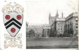 ** T2 Oxford, New Coll, Coat Of Arms; Heraldic Series Of Postcards Oxford No. 13. Emb. - Unclassified