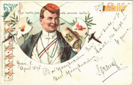 T2 1898 (Vorläufer) Post Multa Saecula Pocula Nulla! / Studentica Art Postcard With Student Drinking Beer. Heinr. & Aug. - Ohne Zuordnung